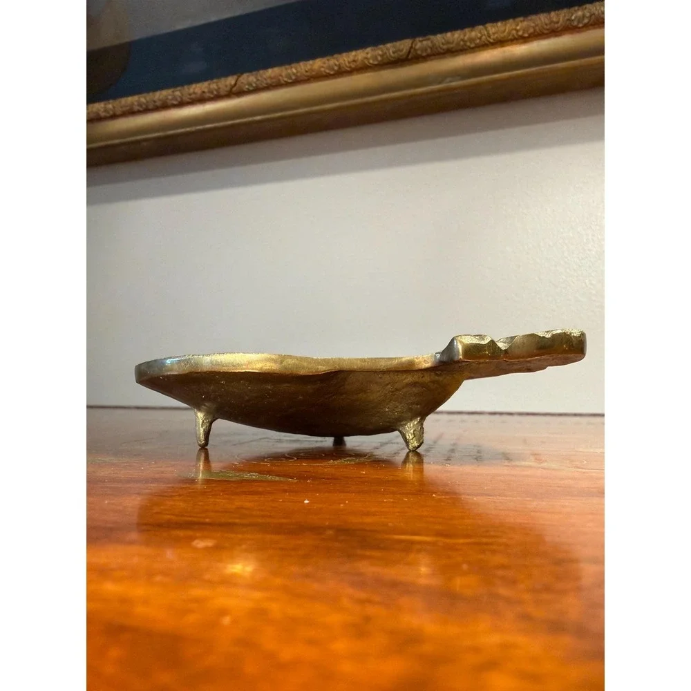 Vintage Brass Shell Trinket Dish